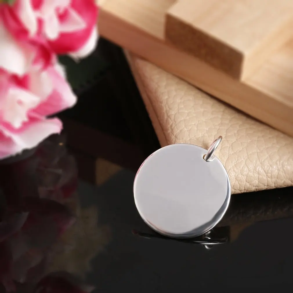 Унисекс для мальчиков и девочек круглая бирка Посеребренная Подвеска ювелирное