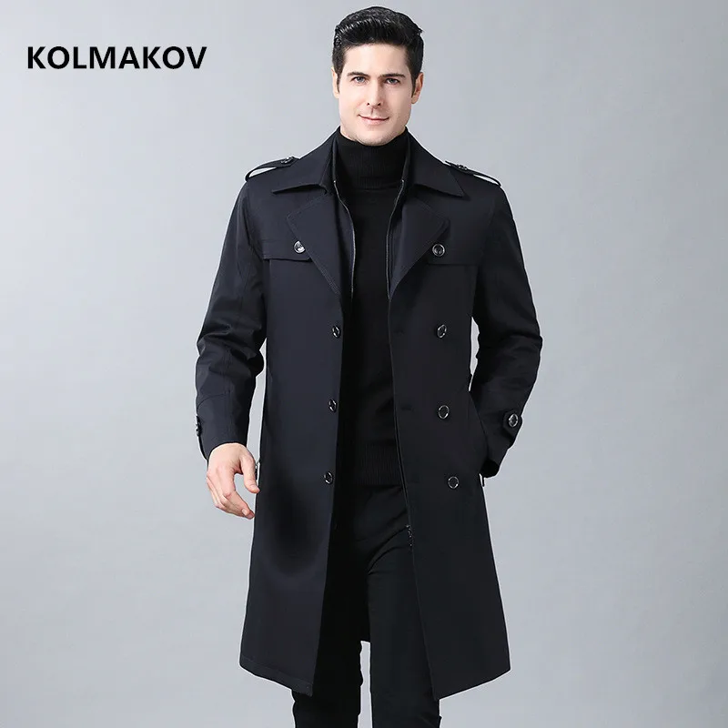 

Мужской двубортный плащ, модные утепленные куртки, деловое пальто, зима 2022