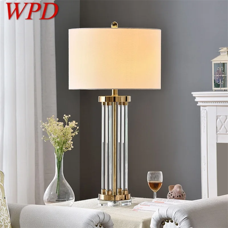 

WPD Table Lamp Postmodern LED Crystal Decorative Desk Light for Home Bed Room Bedside