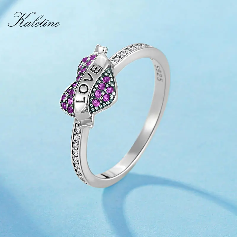 Оригинальные Серебряные кольца KALETINE для любви фиолетовые в форме сердца с
