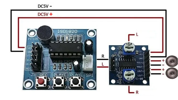 1 шт. ISD1820 диктофон модуль с микрофоном Звук Аудио Громкоговоритель