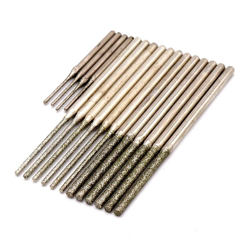 

5/10pcs Lengthen 0.8~5.0mm Diamond Grinding Head Burr Needle Drill Bit Point Engraving Polishing Glass Jade Stone Rotary