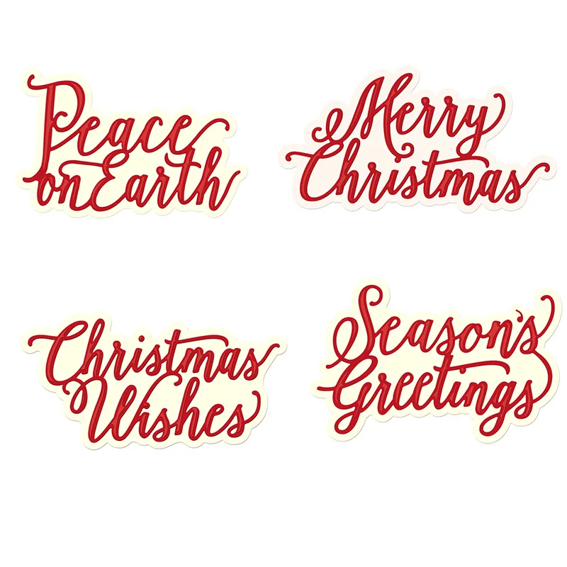 

Peace On Earth Merry Christmas Wishes Season Greetings Stacking Cutting Dies for DIY Scrapbooking Embossing Card Craft New 2020