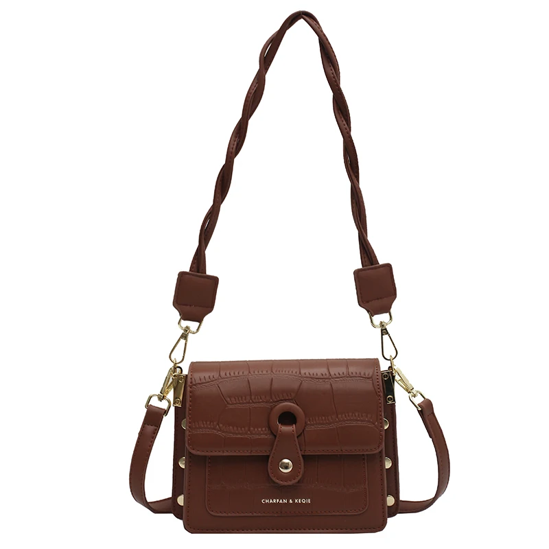

Women's Bag 2020 New Fashion Vintage Stone Pattern Small Design Bag Autumn Winter Single Shoulder Crossbody Phone Package C679