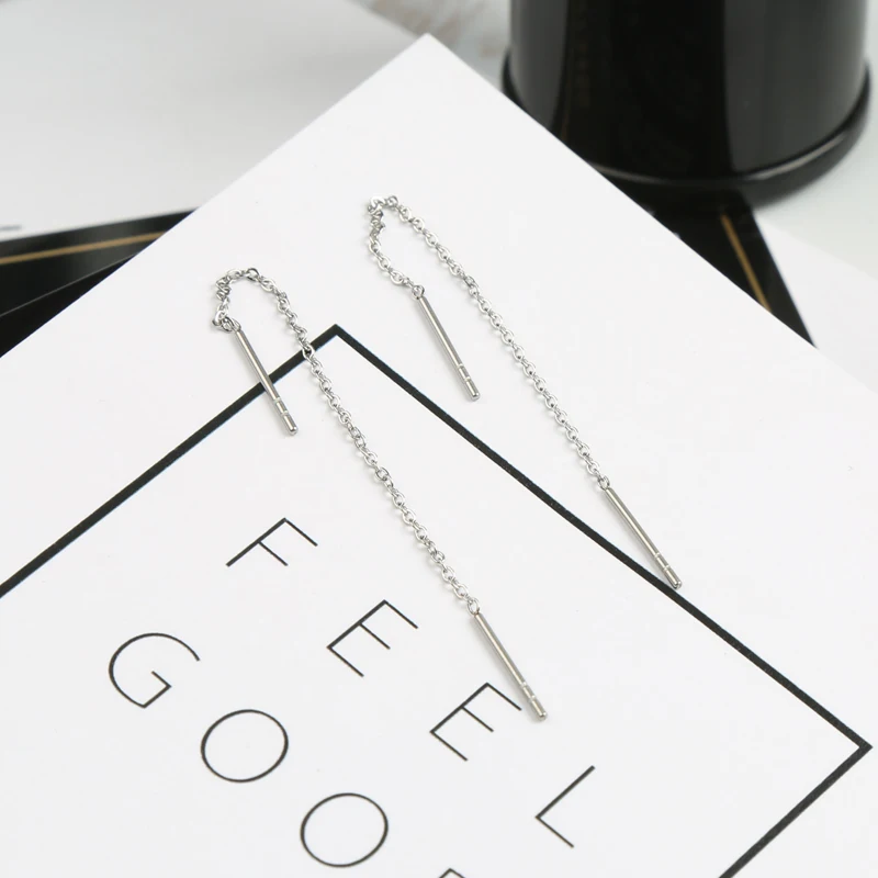 Ювелирные изделия YUN RUO из титановой стали цвета розового золота|Серьги-гвоздики|