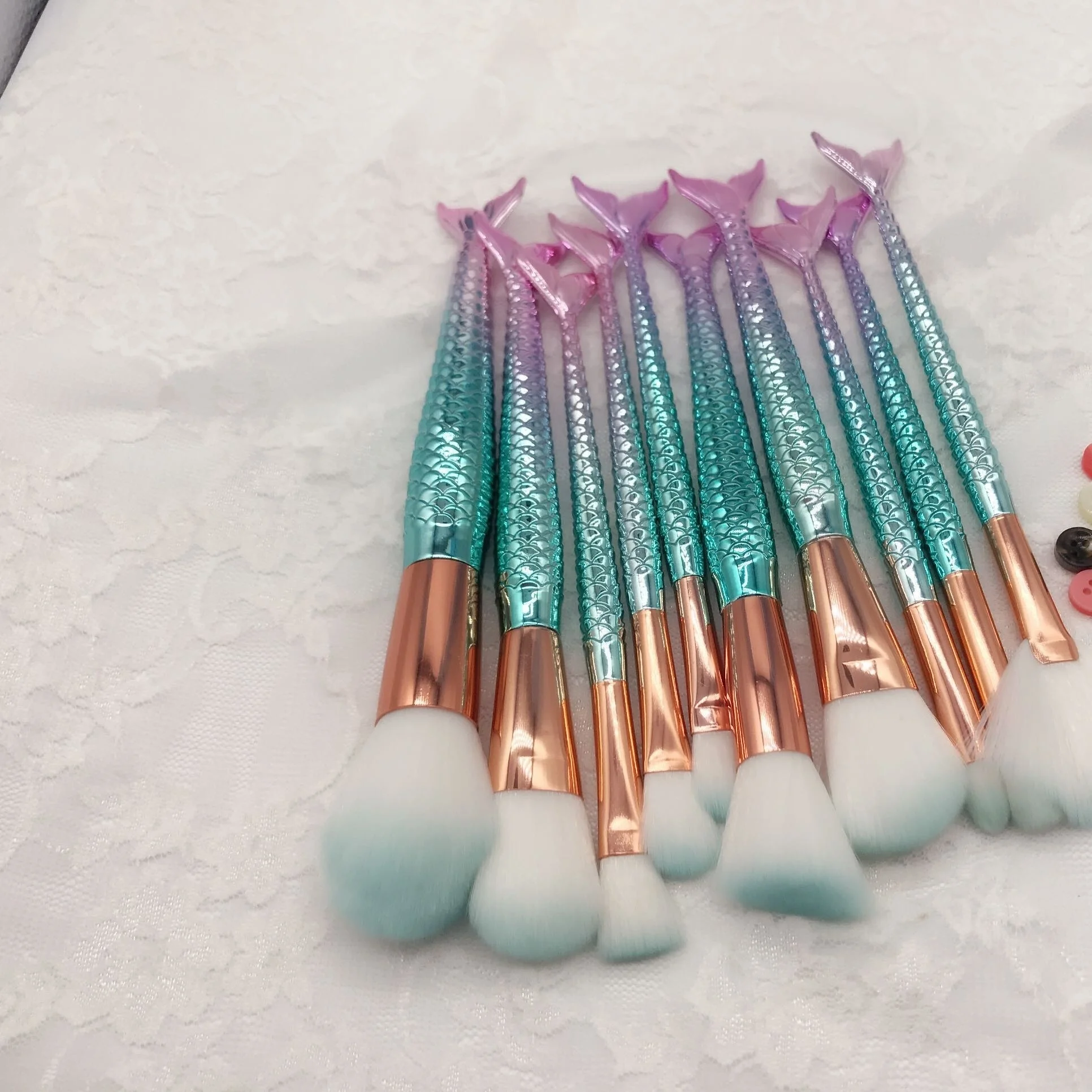 

New Arrival 10pcs Professional Makeup Brush Set Color Mermaid Brush Unicorn Spiral Makeup Brush