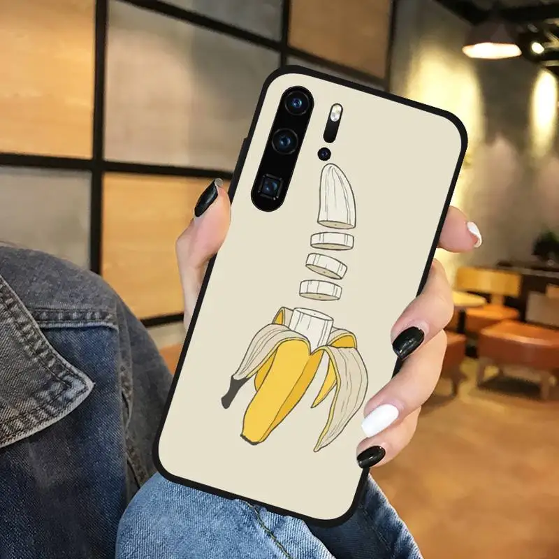 

Fruit Banana Lemon Phone Case black For Huawei honor Mate mate P 10 9X 10i 20 30 40 y7 lite pro p smart 2019