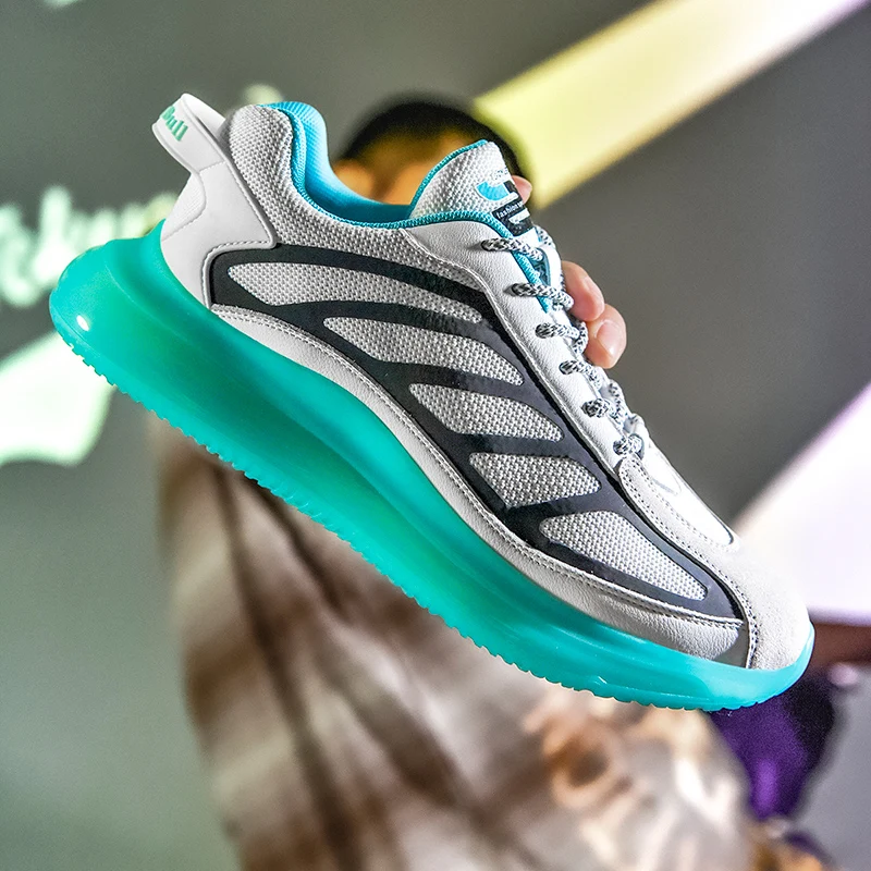 

2021 Men's Sports Shoes Walking Breathable Luminous Beginner Luxury Brand Vulcanized Slip-on Light Shoes New on New CN(Origin)