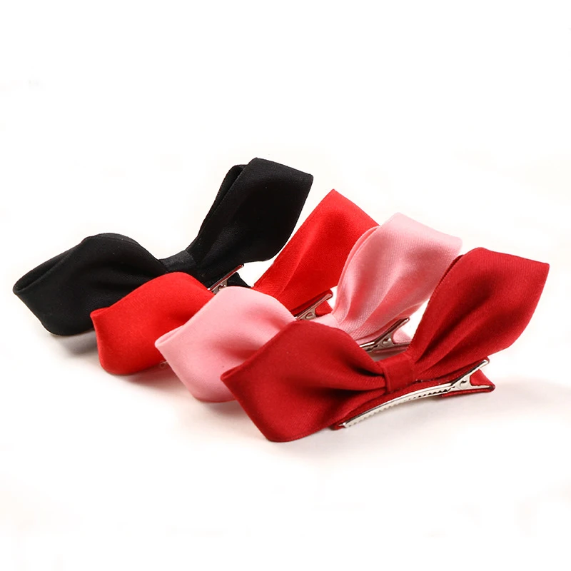 

1 Pcs Hair Bows Clips Vintage Bowknot Side Hairpin Cute Girls Barrettes Headdress Hair Accessories For Women