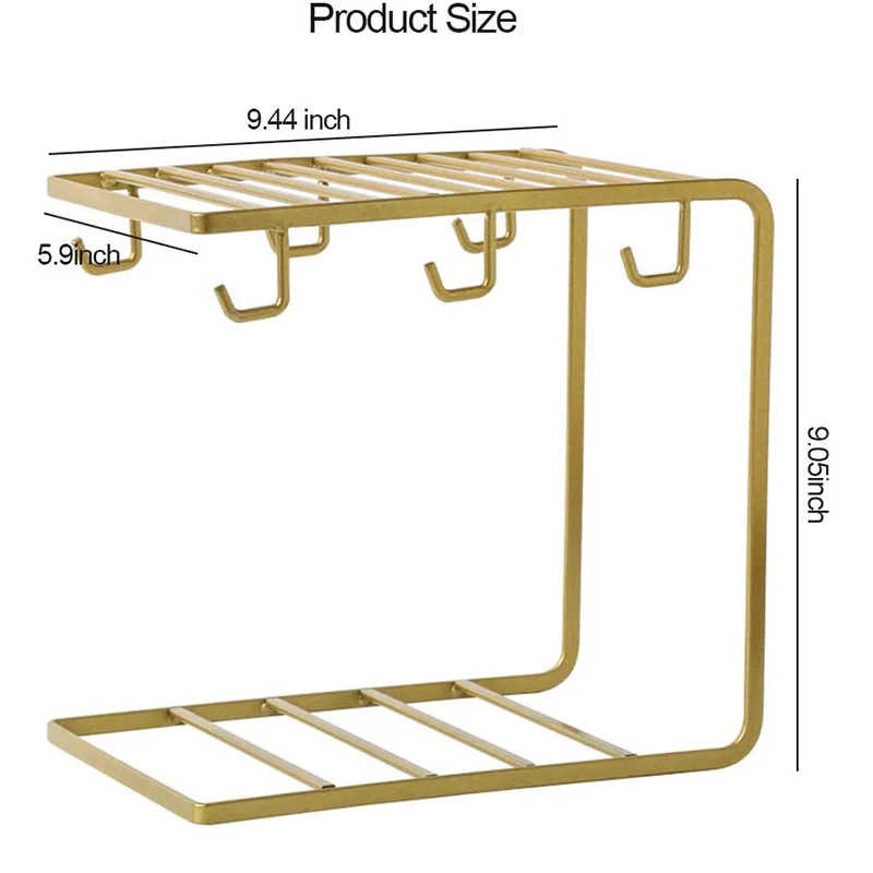6 крючков металлический кофе держатель кружки чашки стойка кофейная чашка для