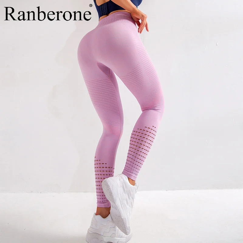 Yoga Leggings Women High Waist Seamless Hollow Out Gym Legging Super Stretchy Yoga Pants Fitness Sport Tights Jogging Trousers