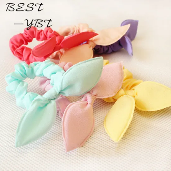 3 шт./лот новинка обруч для волос с кроличьими ушками Однотонные резинки милые