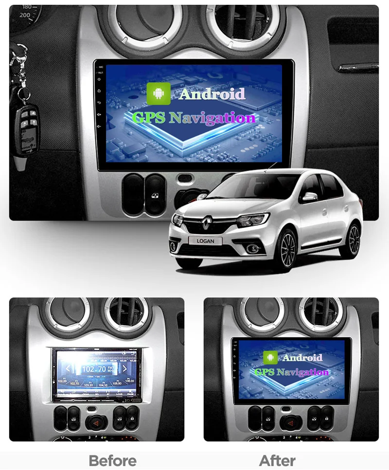 Автомобильный DVD-плеер DSP IPS 6 ГБ + 128 для Renault Logan Sandero Дастер Android 10 8 ядер GPS Carplay RDS