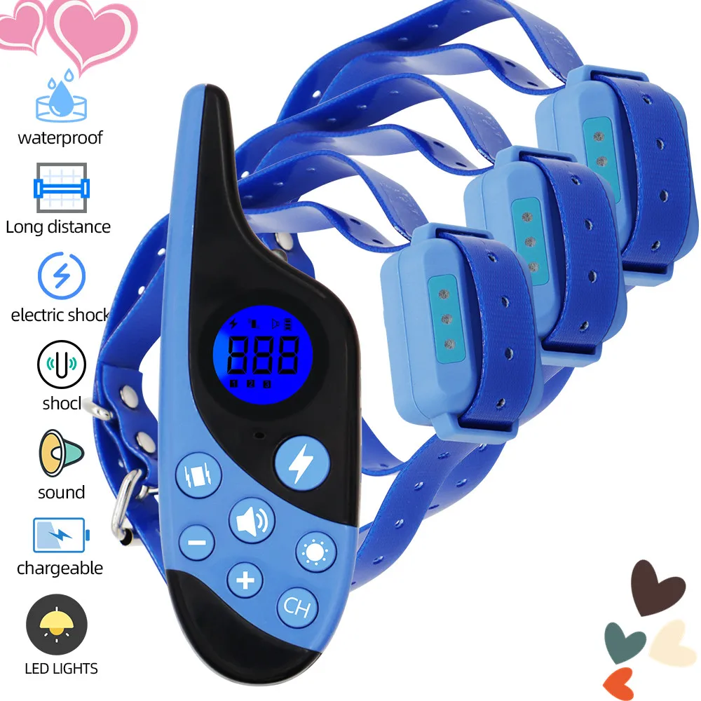 

L-668 Dog Training Collar Remote control Range1500ft Bark stopper Chargeable Waterproof Shock Vibration Sound backlight Pet Tool