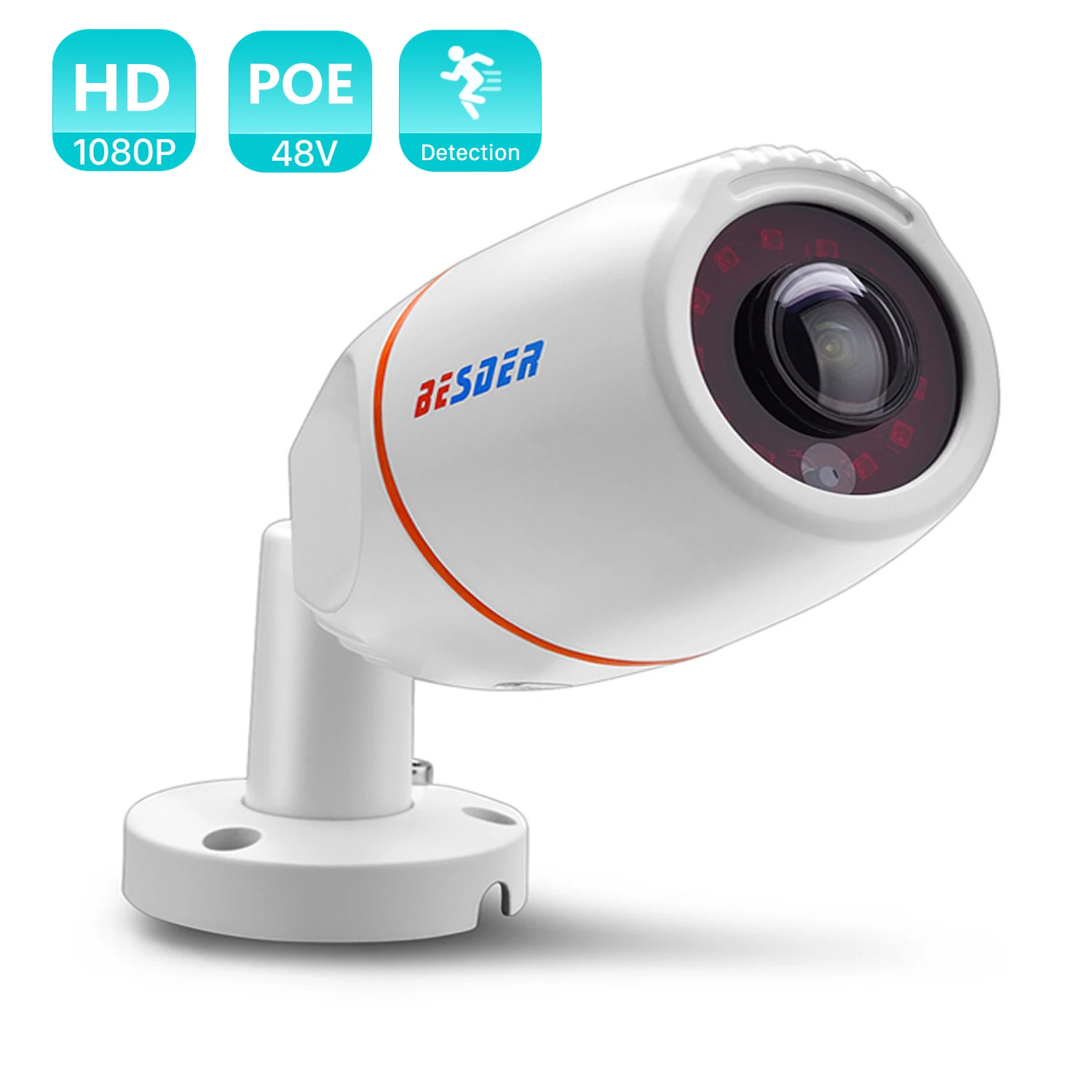 

BESDER HD 1080P Fisheye VR IP Camera Electronic PTZ 180 Panoramic Email Alarm IR -Cut P2P Network Security CCTV Camera