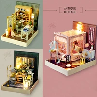 miniature diy kit chinese dollhouse tiny house building model roombox doll house furniture wood toys for children christmas gift