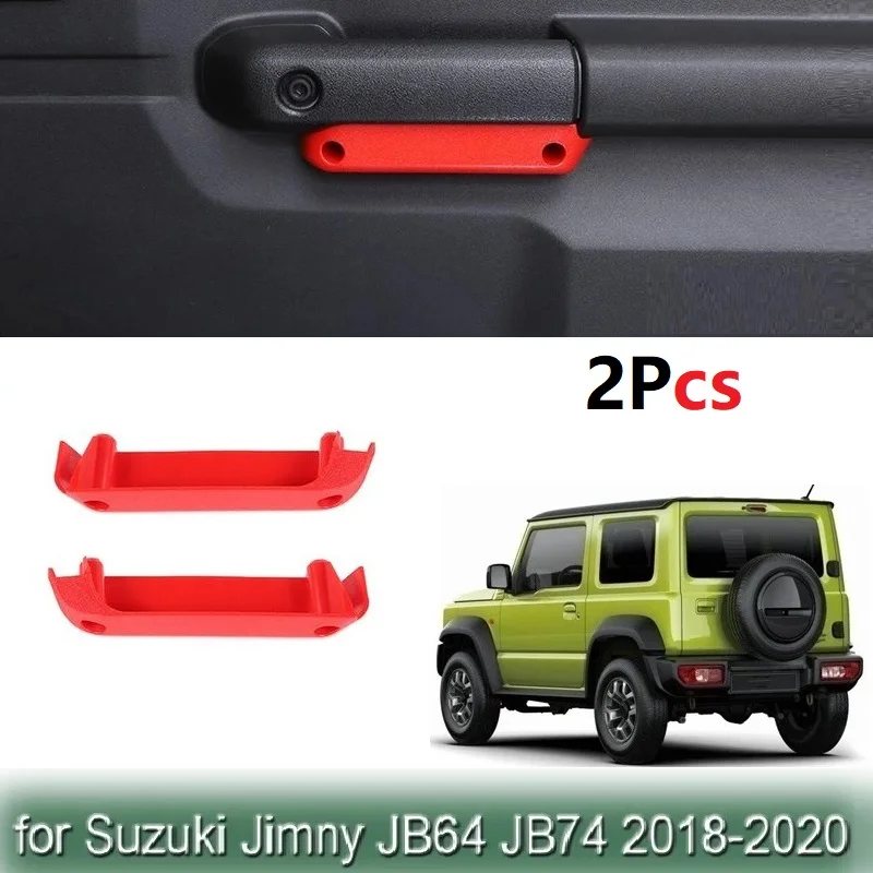 

2PCS ABS Door Inner Armrest Storage Box Containers Tray Organizer Red For Suzuki Jimny JB64 JB74 2018-2020