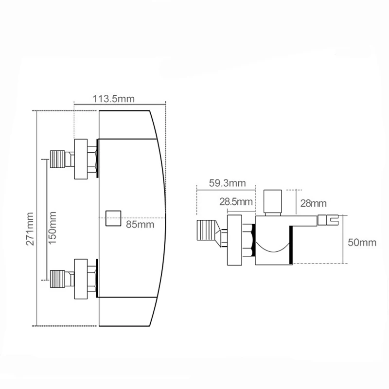 Смеситель для ванны Водопад из меди в скандинавском стиле настенный черный кран