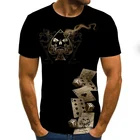 Черная крутая Мужская футболка с 3D-принтом, модная рубашка в стиле Харадзюку, летняя футболка большого размера, уличная одежда, мужская футболка 2021, мужская одежда