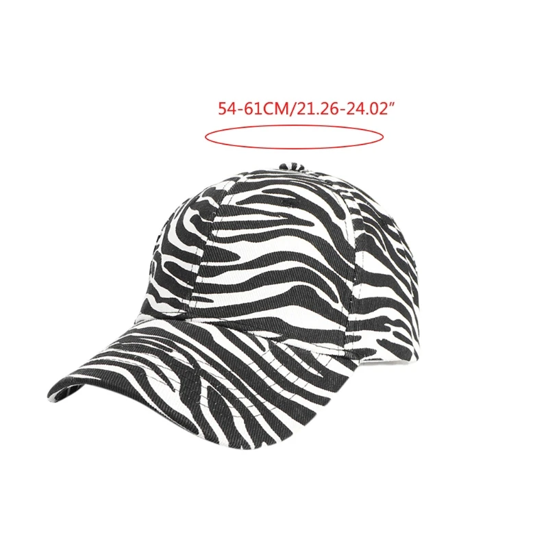 

Women Men Harajuku Hip Hop Zebra Striped Print Baseball Cap Curved Visor Sunscreen Low Profile Adjustable Trucker Hat