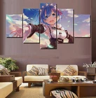 5 шт., настенные аниме-постеры на холсте
