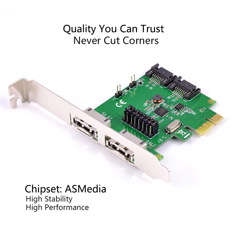 Адаптер SATA 3 PCI express адаптер PCIe на 2 порта III 0 конвертер eSATA e SATA3 x1 плата расширения