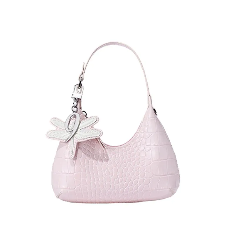 

2021 New Fashion Underarm Bag Women Half-moon Amber One-shoulder Sloping Handbag Luxury Designer Leather Women's Bag Baguette