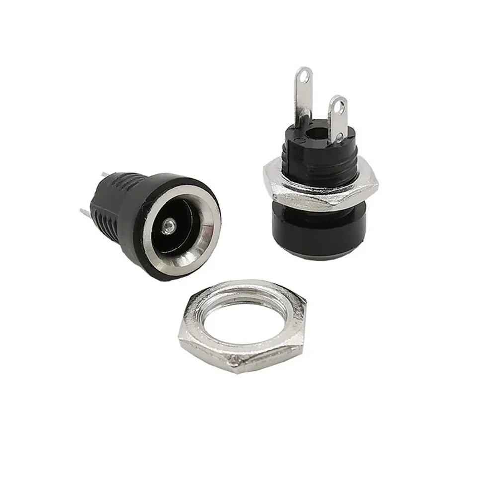 DC-022B 5.5x2.1mm DC Power Supply Female Jack Wire Connector 5.5*2.1mm Socket Panel Mount Charging 2 legs Terminal Adapter | Обустройство
