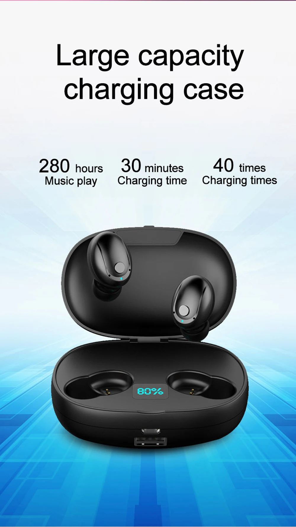 TWS V5.0 T5S Bluetooth наушники 3D стерео беспроводные наушники с микрофоном 2200 мАч Внешний аккумулятор гарнитура с микрофоном Спорт