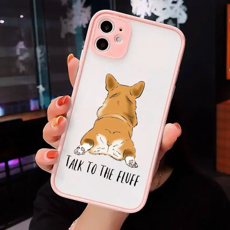 

Corgi Funny Cute Dog Phone Cases matte transparent For iphone 7 8 11 12 plus mini x xs xr pro max luxury brand cover
