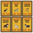 DecorMan домашних животных собак осторожно колли Хаски Bichon Frise Лабрадор жизнь здесь металлического олова SignPaintings Бар Паб Декор DG-002