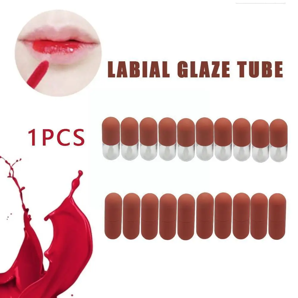 

Mini Velvet Capsule Tube Lip Gloss Non-stick Lip Glaze Shaped Shine Hair Bottle Blowing Heart Hand Paint U2i2