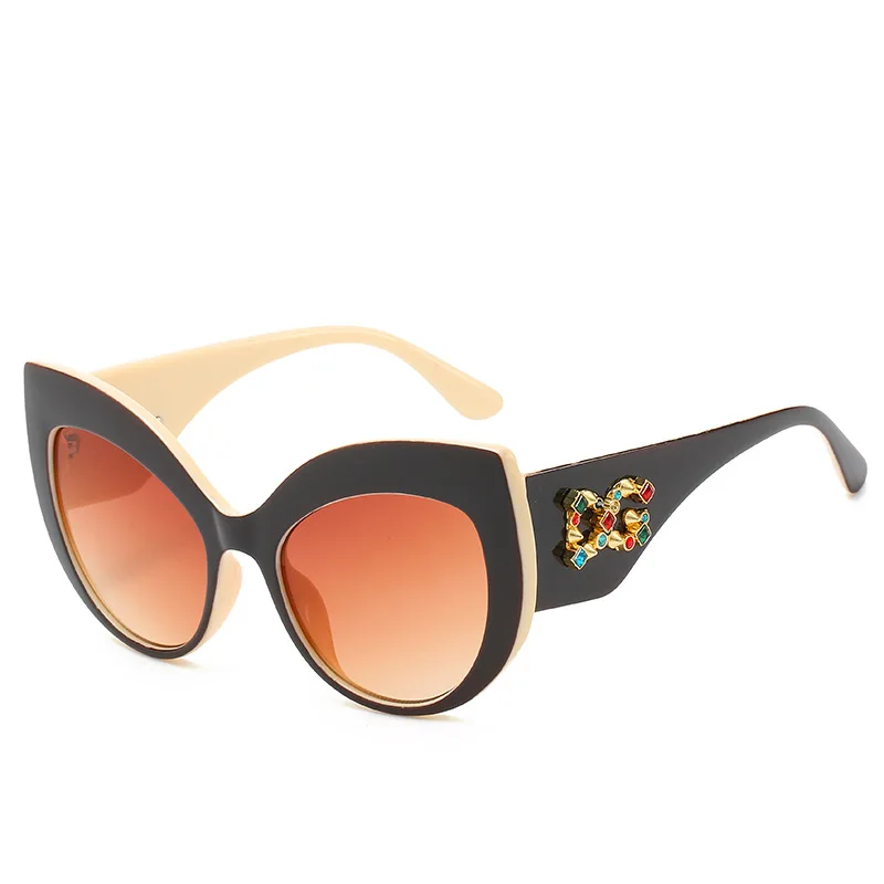 Солнцезащитные очки кошачий глаз, Роскошные итальянские брендовые дизайнерские Элегантные женские винтажные Модные женские солнцезащитные очки, большие солнцезащитные очки - Цвет линз: 4