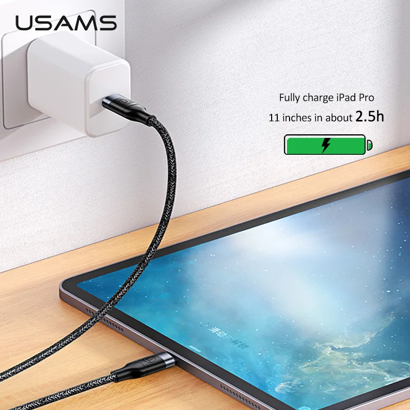 USAMS Type C кабель 100W 5A Быстрый зарядный для передачи данных Huawei P30 P20 P10 коврики 30