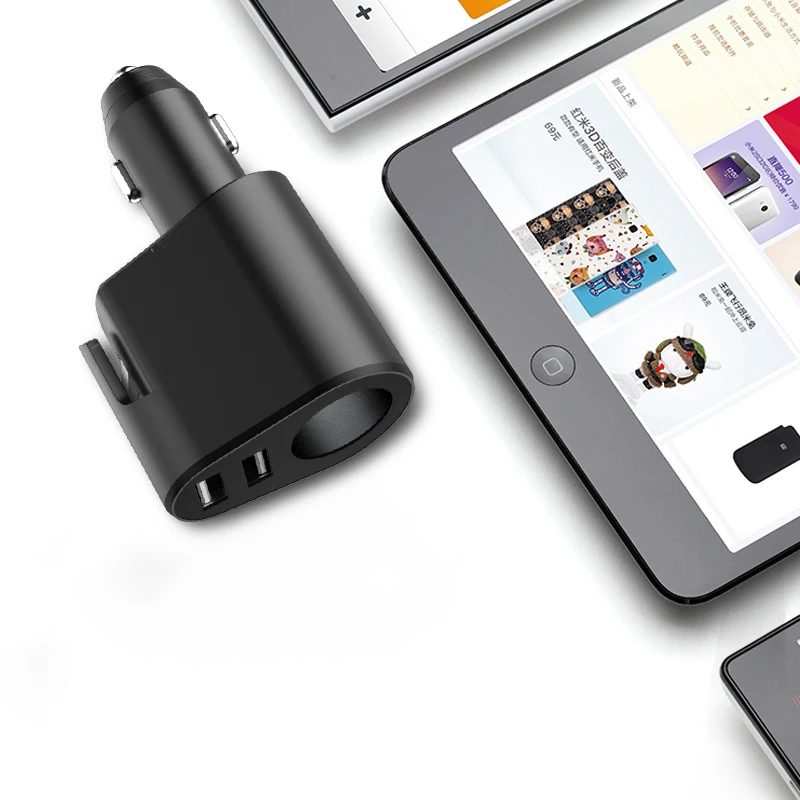 

Car Charger Built Emergency Escape Seat Belt Cutter Broken Window Hammer Installed Cigarette Lighter PD Mobile Phone Fast Charge