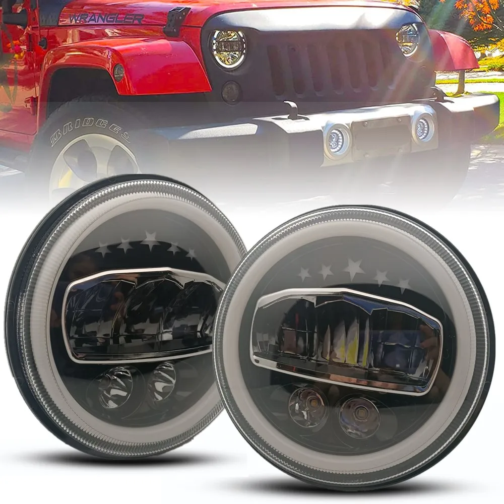 

Комплект из 2 предметов дневные ходовые огни Halo 7 дюймовый светодиодный фар для Land Rover Nissan Patrol Y60 Hummer H1 H2 Lada 4X4 Jeep Wrangler LJ Приглашаем посетить наш...