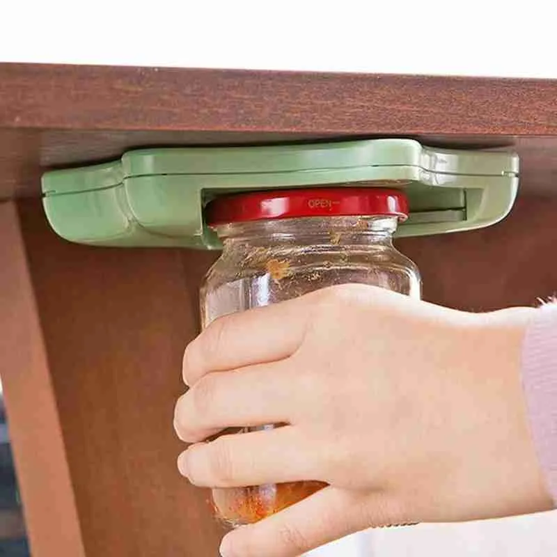 

1pc Hexagonal Opener Creative Multifunction Opener Under The Cabinet Self-adhesive Jar Bottle Opener Kitchen Bottle Opener Tools