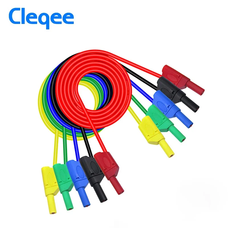 Cleqee P1050 5 шт. двойной безопасный Штабелируемый 4 мм банановый штекер мягкий