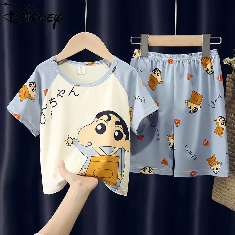 

Disney Summer Fashion Thin Cute Cartoon Short-sleeved Casual Cotton Comfortable and Breathable Two-piece Suit for Children
