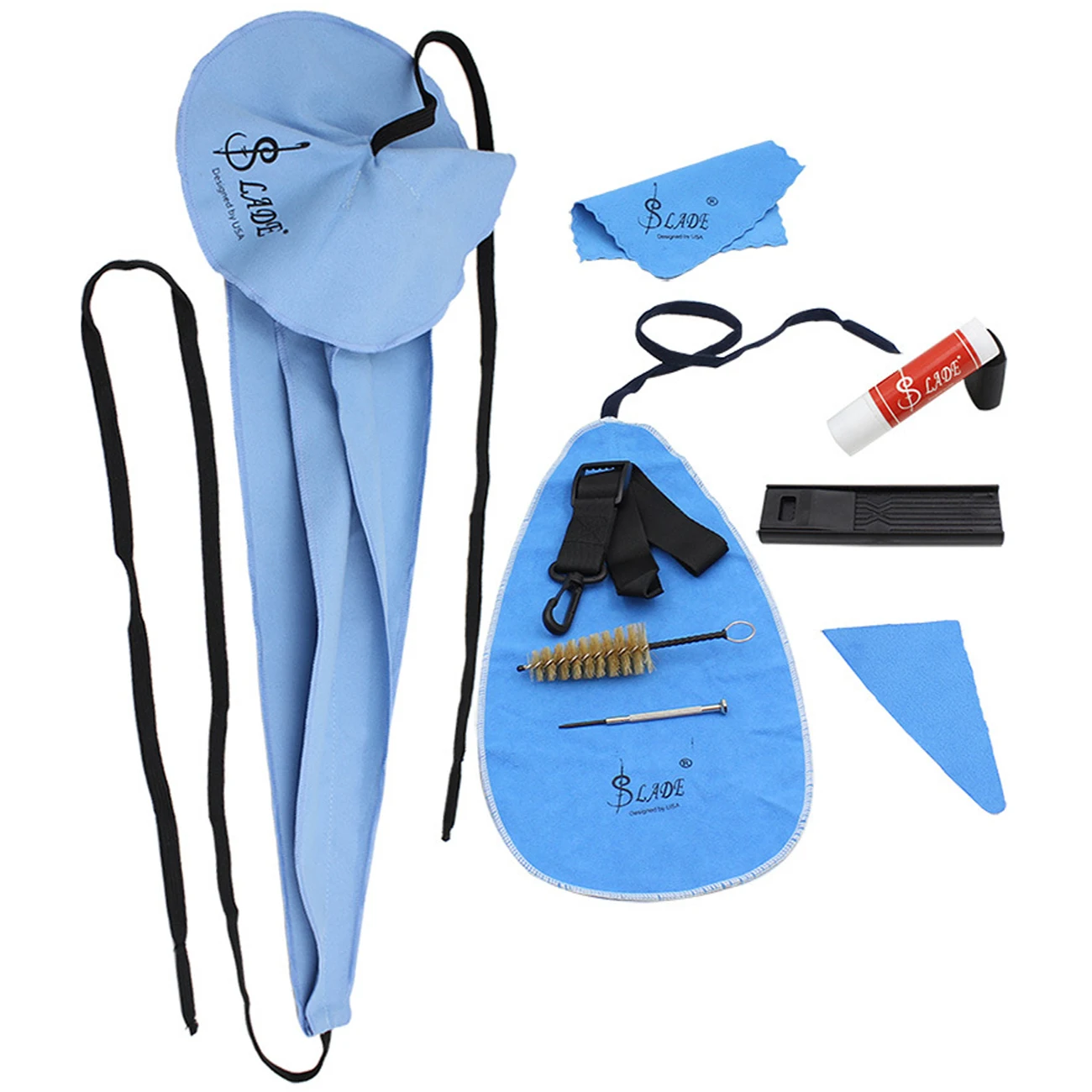 

10-in-1 Saxophone Cleaning Care Kit Belt Thumb Rest Cushion Reed Case Mouthpiece Brush Mini Screwdriver Cleaning Cloth Gloves