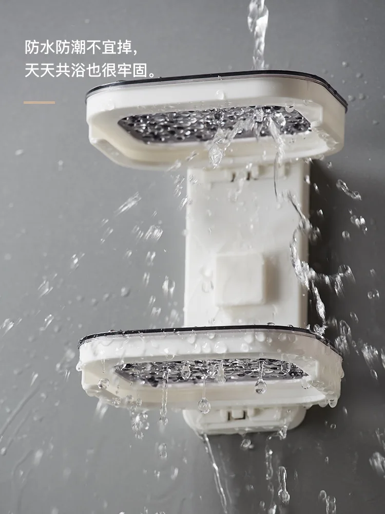 

Soap Rack Wall Mounted Soap Holdershower Soap Sponge Dish Bathroom AccessoriesSelf Adhesive Box Storage estante de jabon bano