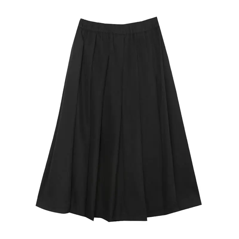 

XITAO Patchwork Draped Solid Skirt Women 2021 Spring Casual Fashion New Style Temperament All Match High Waist Skirt ZY4900
