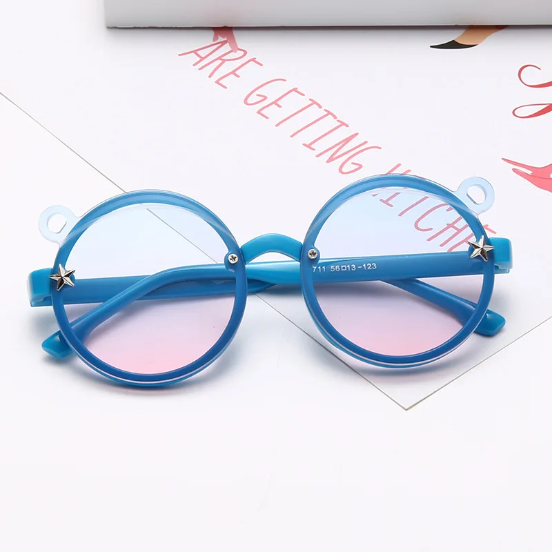Солнцезащитные очки унисекс Детские круглые градиентные с кошачьими ушками |