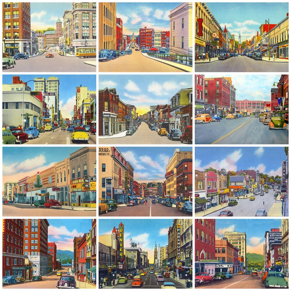 

EverShine Diamond Painting Street Set Cross Stitch Diamond Mosaic Full Square Drill Landscape Sale City Picture Rhinestone