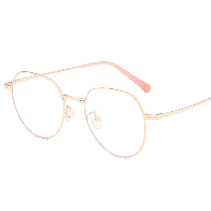 

New fashion frame metal flat mirror anti-blue light trend glasses simple men and women decorative glasses frame.