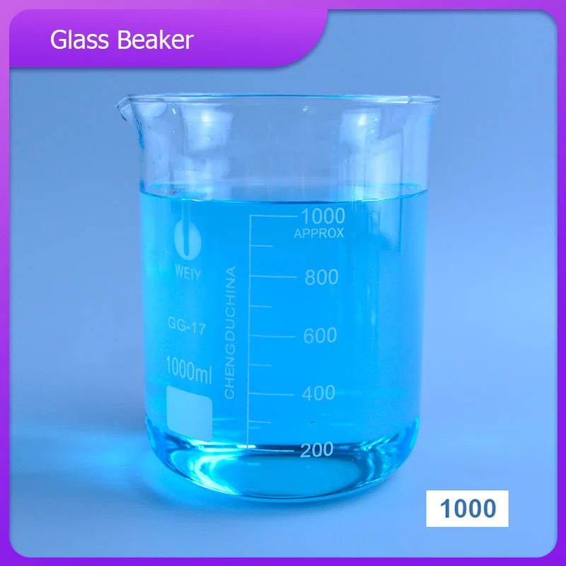 

1000ml Low Form Beaker Chemistry Laboratory Borosilicate Glass Transparent Beaker Thickened with spout 1PC
