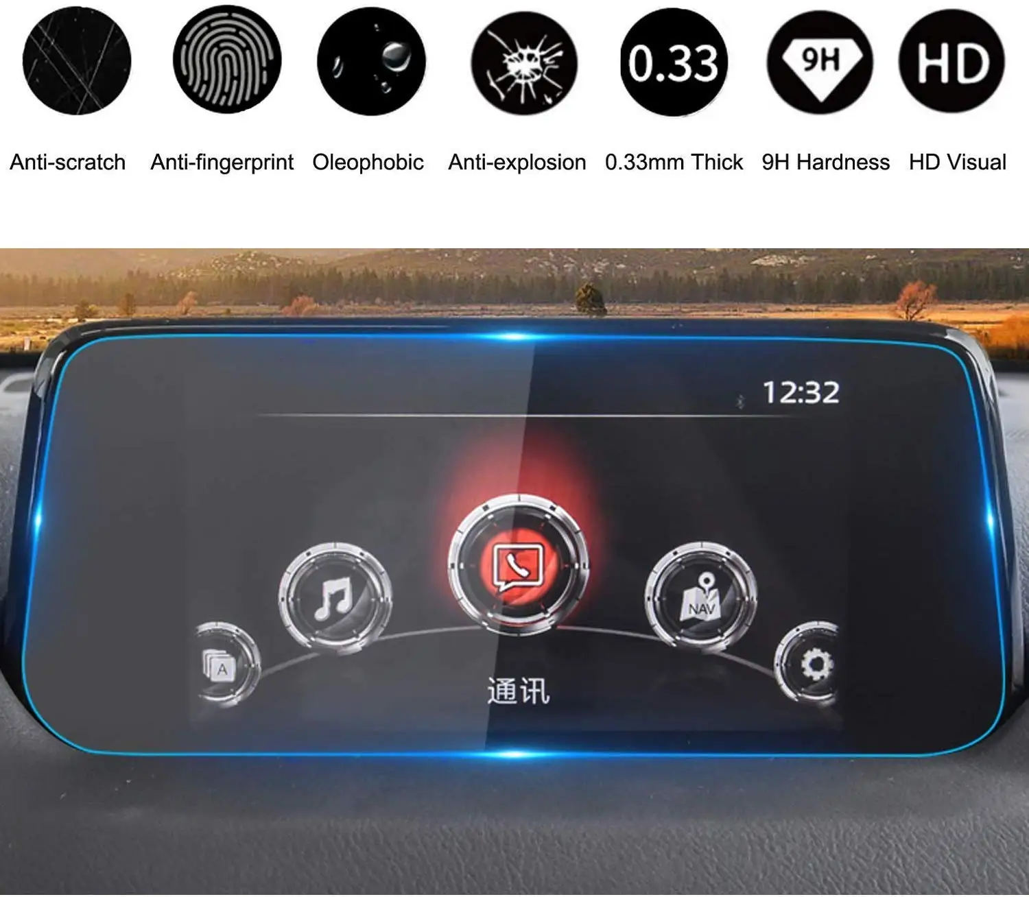 for Mazda CX-5 2017 2018 2019 2020 7 Inch Car Navigation Screen Protector Ultra HD in-Dash Clear Tempered Glass | Автомобили и