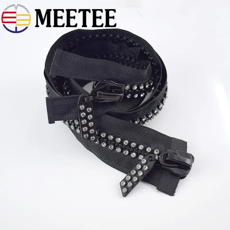 2 шт. Meetee 10 #60/70/80 см одинарный двойной слайдер молния из смолы с открытым концом
