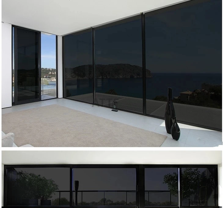 

Custom Size Black Color Insulation Window Film Drop-Shipping Self-Adhesive Anti-UV Heat Control Glass Sticker Blackout Raamfolie