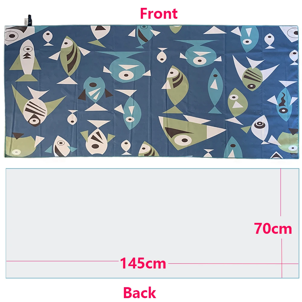 Пляжное полотенце из микрофибры быстросохнущее для занятий спортом на открытом